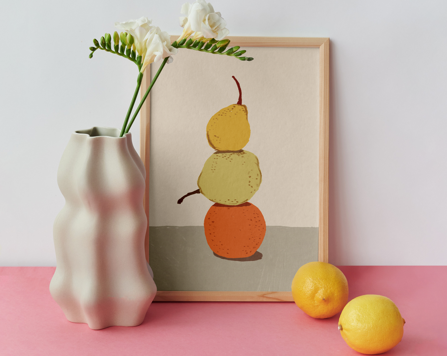 Pears - Single piece Minimalist & colorful Art | Painted Wall Canvas In August Shop