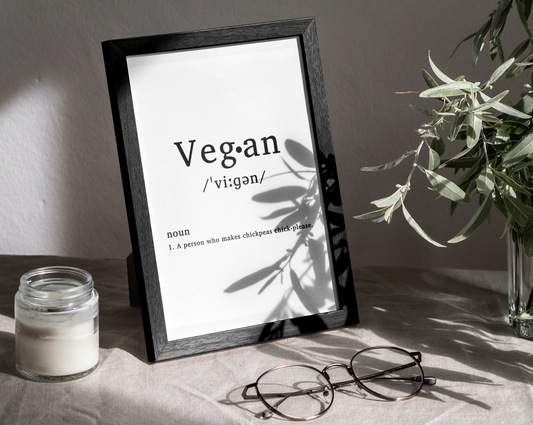 Free - Vegan Definition 3 piece Vegan Playful Phrases Art | Plant-Powered Wall Series
