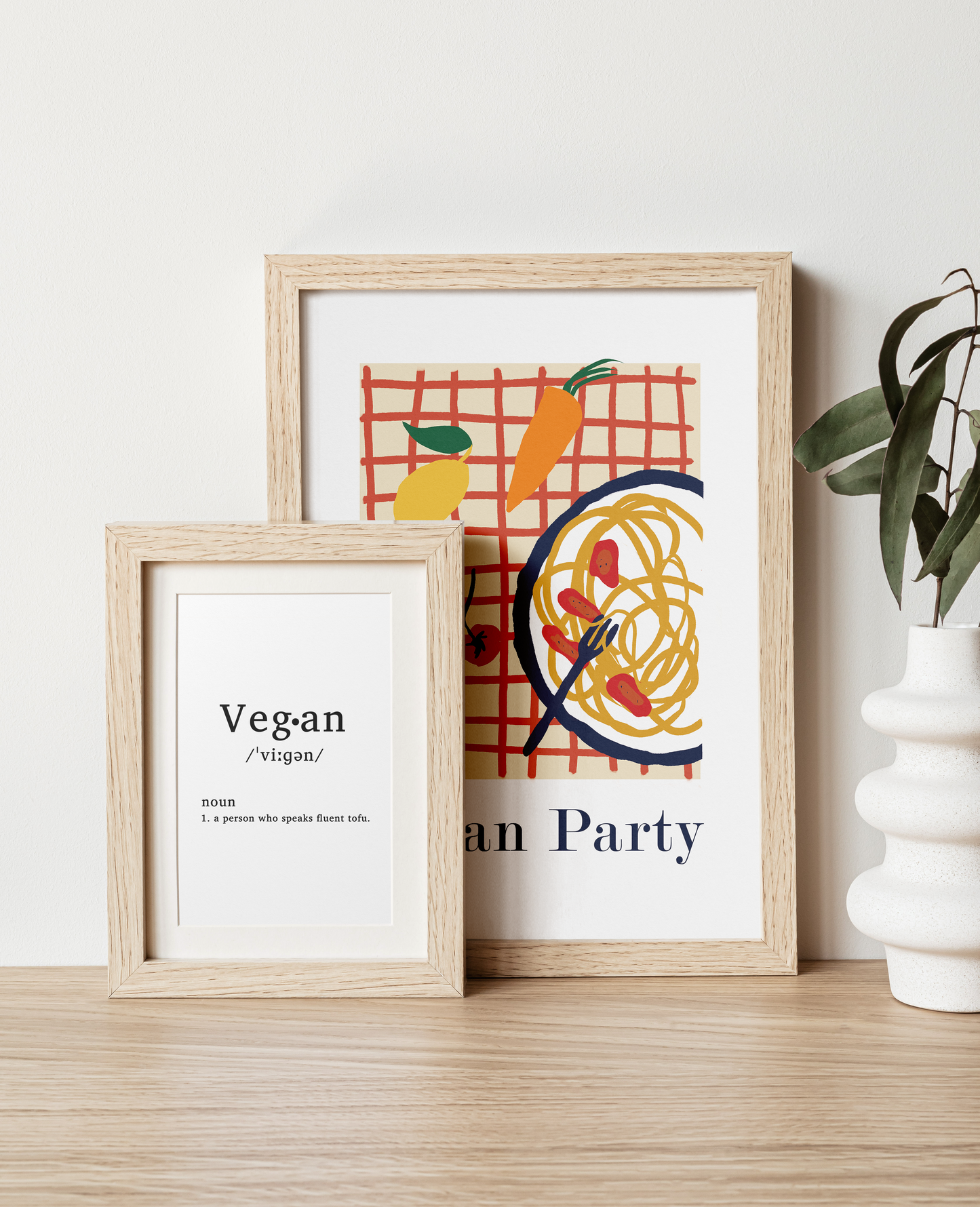 Vegan Party - 1 piece Contemporary Culinary & Vegan Delight | Artistic Wall Accent