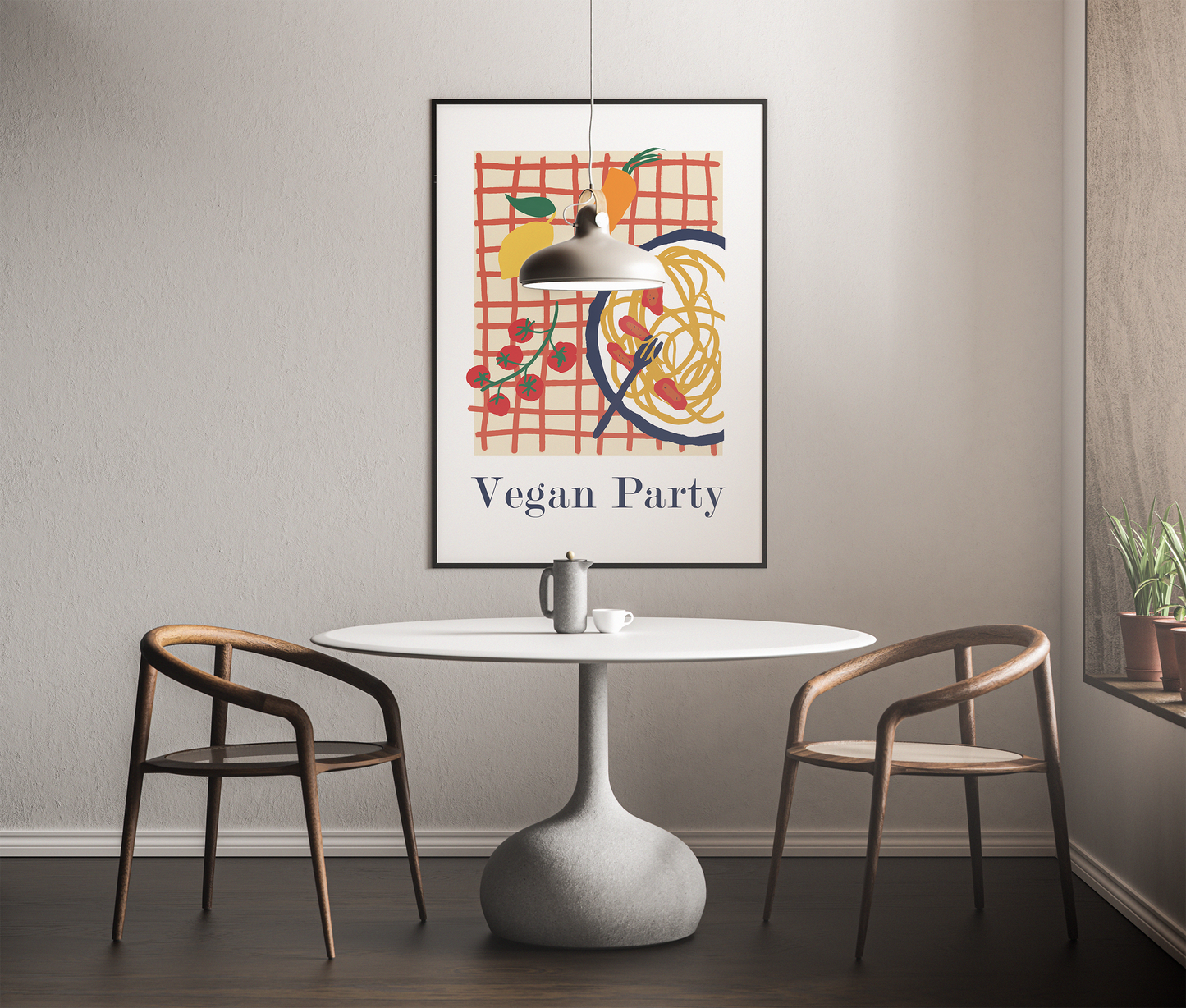 Vegan Party - 1 piece Contemporary Culinary & Vegan Delight | Artistic Wall Accent