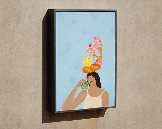 Sweet Balance - 1 piece Boho Portrait & Food | Printable Painting Wall Art