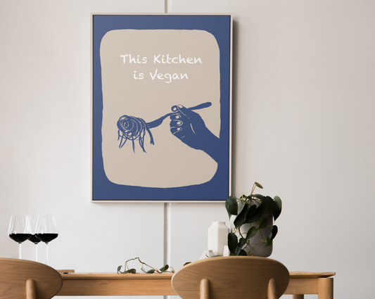This Kitchen Is Vegan - 1 piece Chic Culinary Statement & Minimalist Art | Statement Wall Art